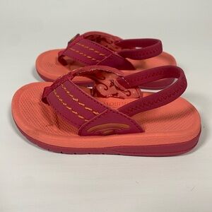 Red and Orange Sandals with Wide Straps and Durable Sole